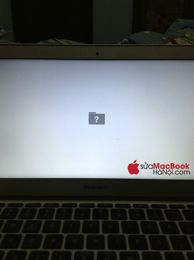 Dấu hiệu Macbook bị lỗi folder dấu chấm hỏi gạch chéo